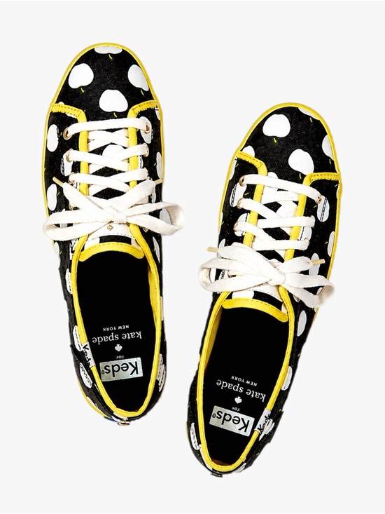kate spade Shoes - Kate Spade x Keds White Black Yellow Apple Print Canvas Sneaker Women’s Size 8.5